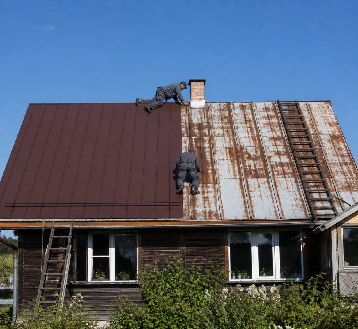 Ремонт металлической кровли в Кызыле