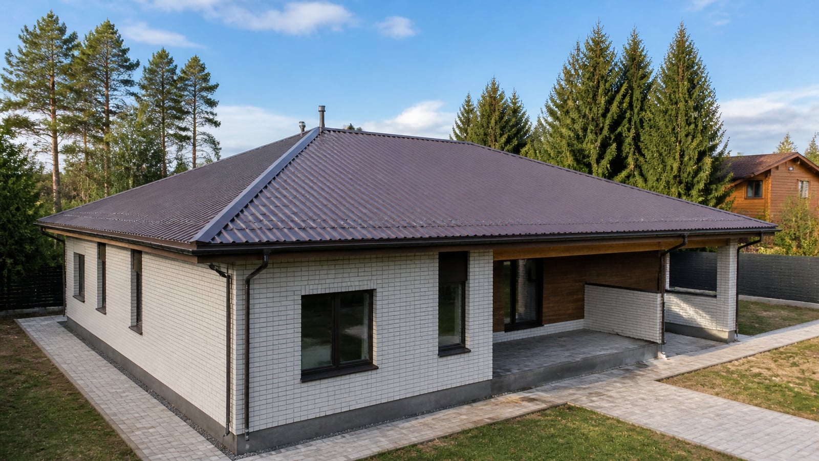 Монтаж кровли из профнастила в Электростали, 140 м²