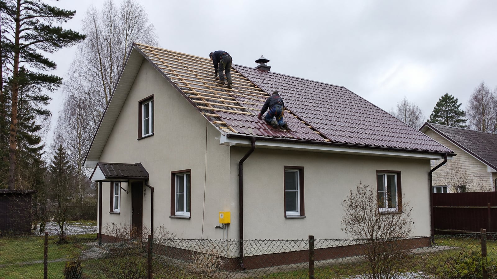 Ремонт металлической кровли с заменой листов, Электросталь, 105 м²